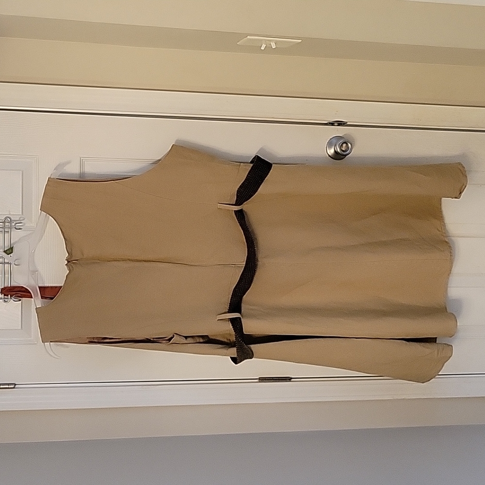Tan linen dress